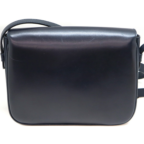 Celine Horseshoe Shoulder Navy Leather Bag Calf - Picture 1 of 13